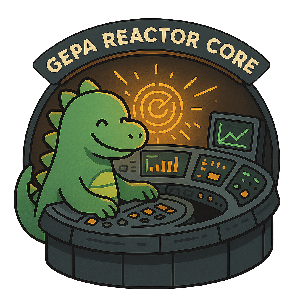 GEPAzilla happily smashing prompts in the GEPA reactor core